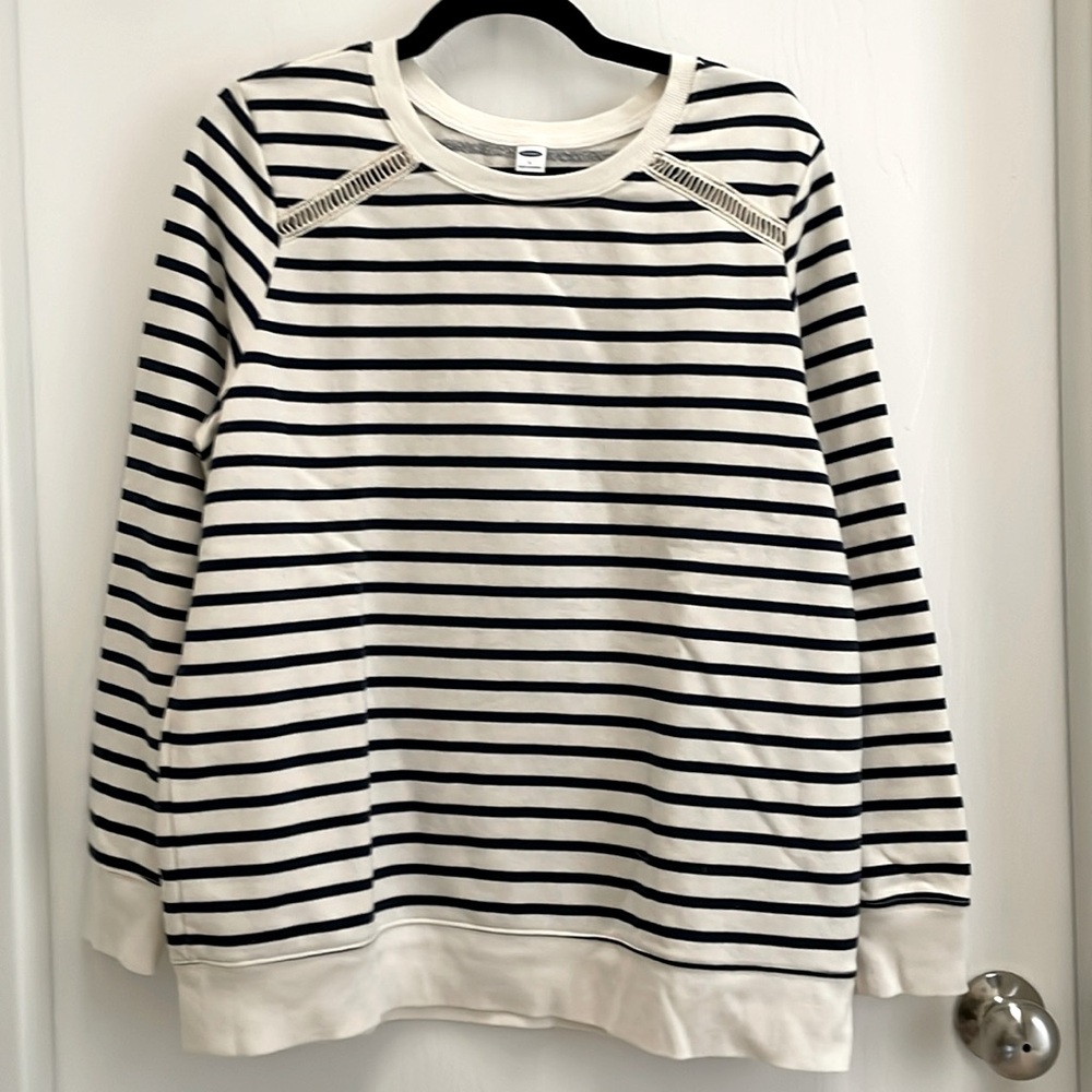 Old Navy Striped Relaxed Vintage Crew-Neck Sweatshirt